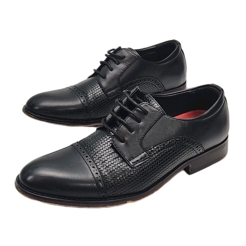 Ashford Hayes Dress Shoe Express Black Oxford Size 9 Men Derby Man-Made Upper